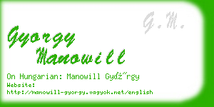 gyorgy manowill business card